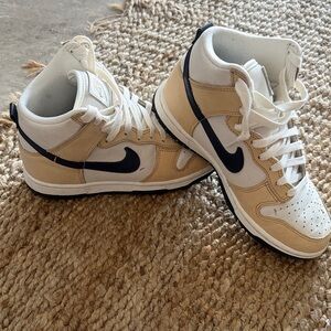 Nike Dunk High Premium Tan and White
